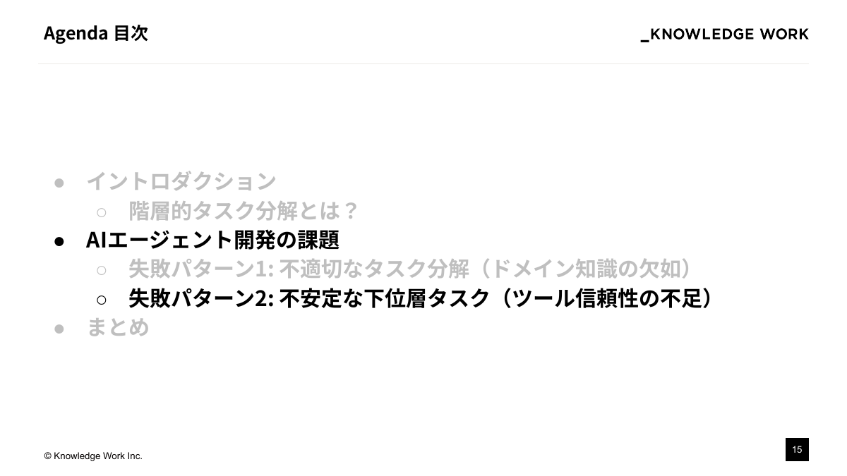 失敗しないAIエージェント開発：階層的タスク分解の実践 - ページ 15