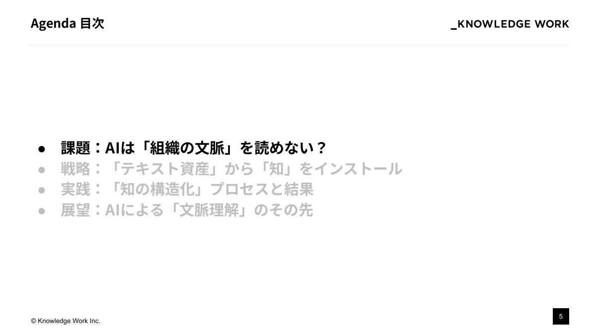 "知のインストール"戦略： テキスト資産をAIの文脈理解に活かす - ページ 5